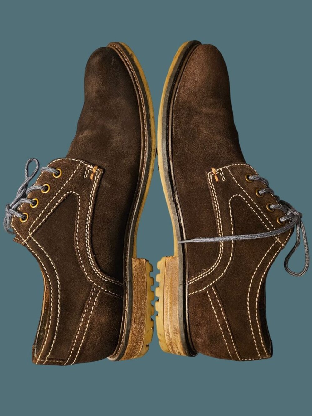 Hush Puppies HPO2 Flex Rohan Rigby Suede Oxford Shoes Size 10.5 Wide
